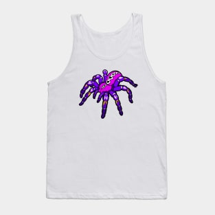 Purple Pokie Poecilotheria Metallica Gooty Sapphire Tarantula Bold Smooth Black Outline Tank Top